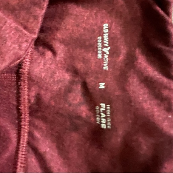 Old Navy Active Cozecore Flaire High Rise Sz Medium Burgundy High-Waisted Pants - Picture 8 of 9